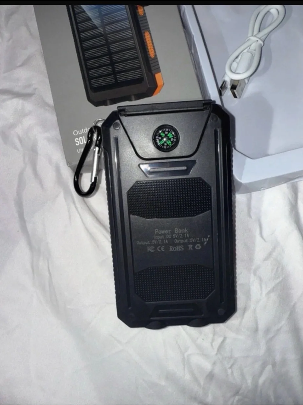 20000mAh Solar Power Bank Portable Charger USB Battery Pack for iPhone & Android